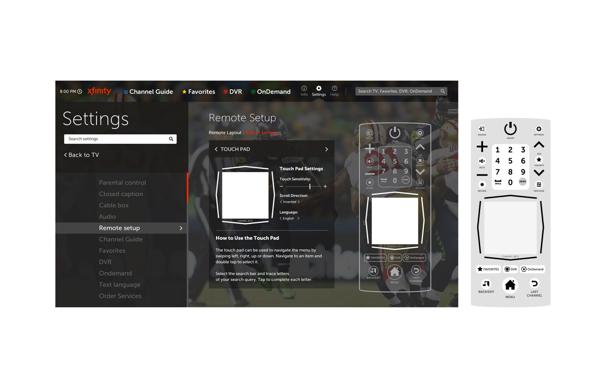 Comcast I guide redesign screens